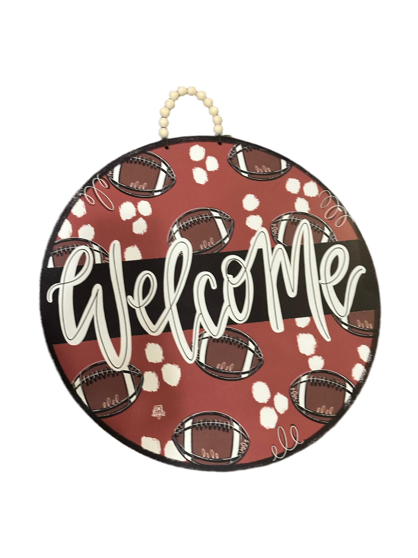 Burgundy Football Door Hanger