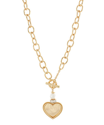 Gold Heart Toggle Necklace