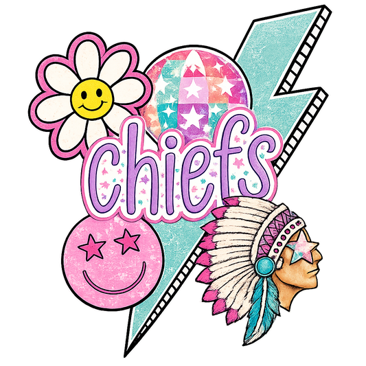 Chiefs Pastel Retro Lightning Bolt