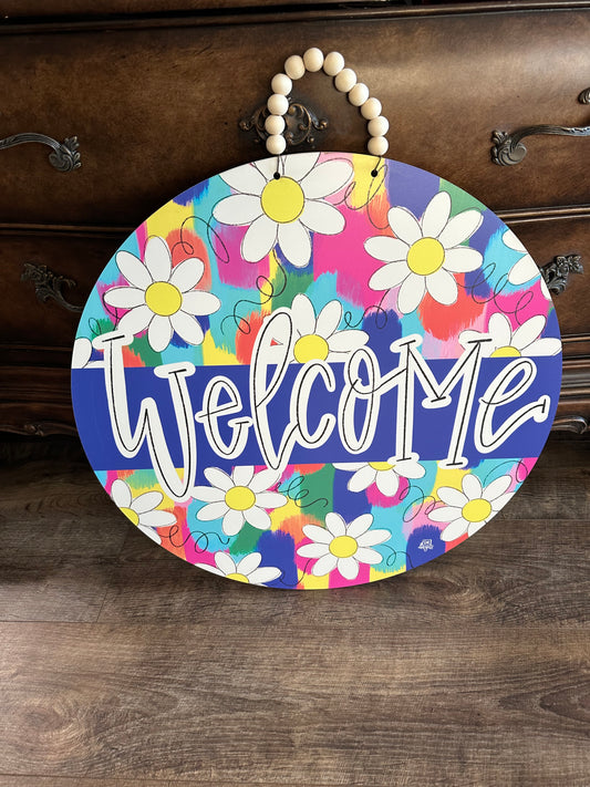 Happy Daisies Welcome Door Decor