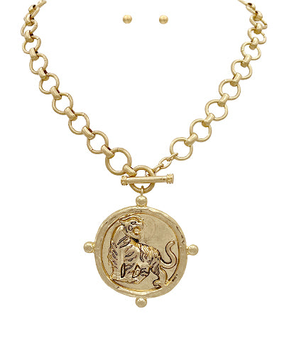 Orange White Bow Necklace and Tigers Accessories