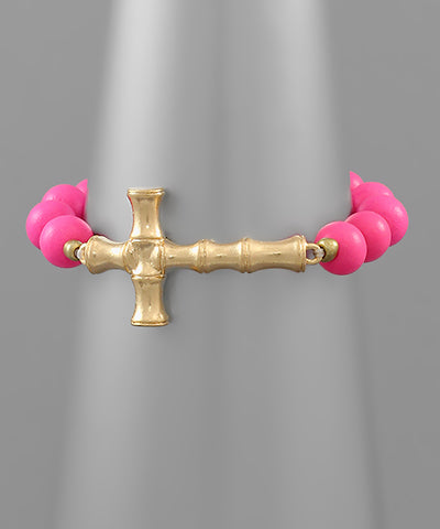 Shoreline Cross Beaded Bracelet