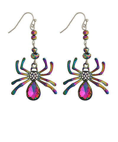 Purple Spider Earrings