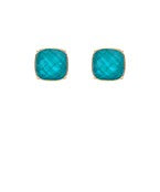 Teal/Aqua Stone & Gold Stud