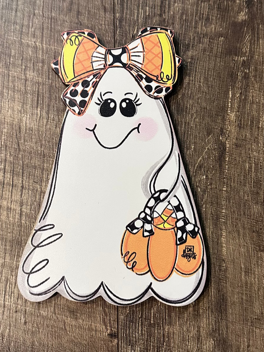 Ghost Candy Corn Bow Mini