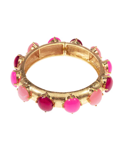 Shades of Pink Round Stone Station Bracelet