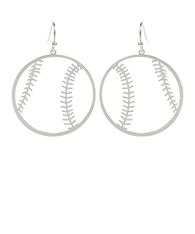 Filigree Baseball Earrings Silver