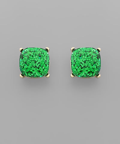 Green Stud Earrings