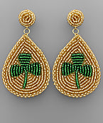 Shamrock Teardrop Gold/Green Earrings
