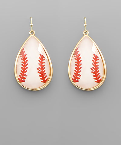 Baseball Teardrop Earrings