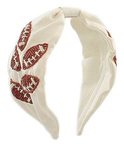 FOOTBALL Headband - Brown and White