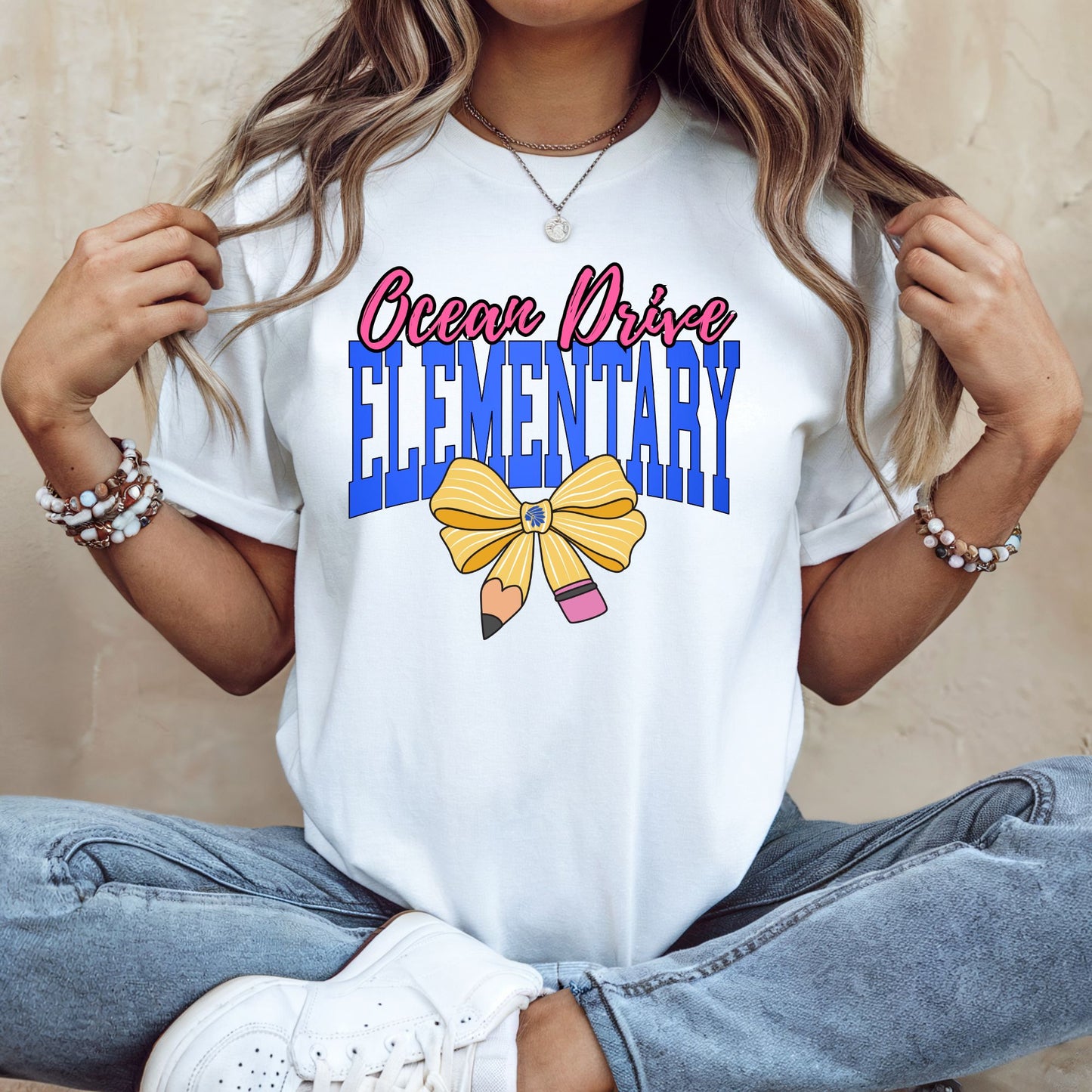 Waterway/Ocean Drive/Riverside Elementary White Gildan Short Sleeve