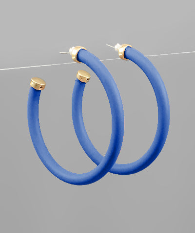 Royal Blue Hoop Earrings