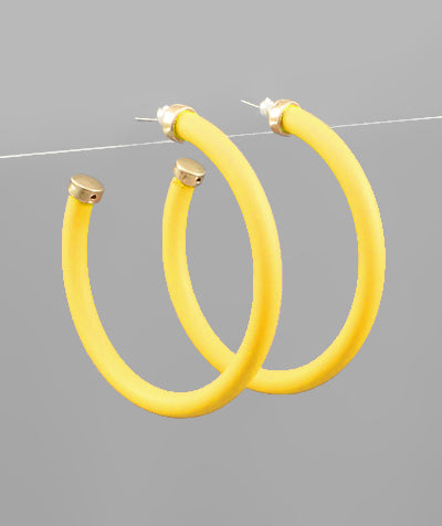 Yellow Hoop Earrings