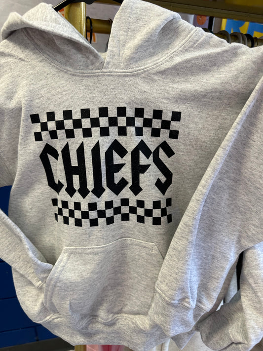 Chiefs Grey Hoodie Retro