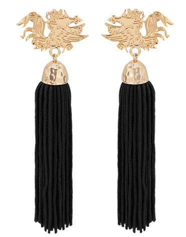Gamecock Gold and Black Earrings