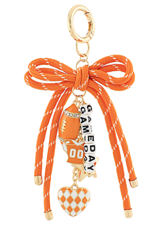 Football Gameday Charm Orange/White