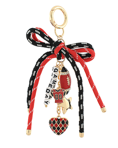 Football Gameday Charm Red/Black