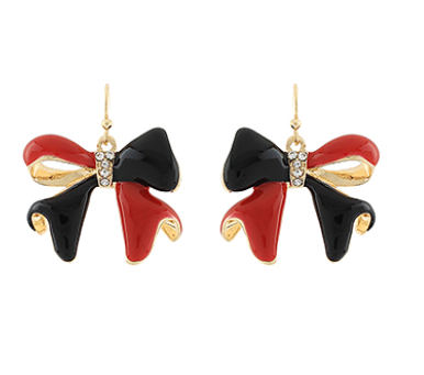 Red/Black Bow Earrings