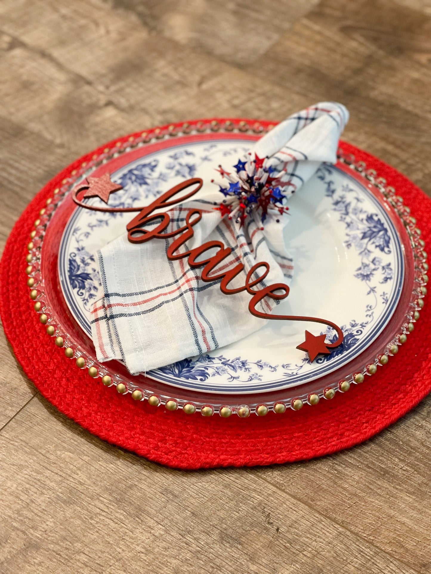 Patriotic Words - Table Word Cards - Dining Room Decor - Red White Blue - Farmhouse Table Set - 4th of July Spark - Stars and Stripes