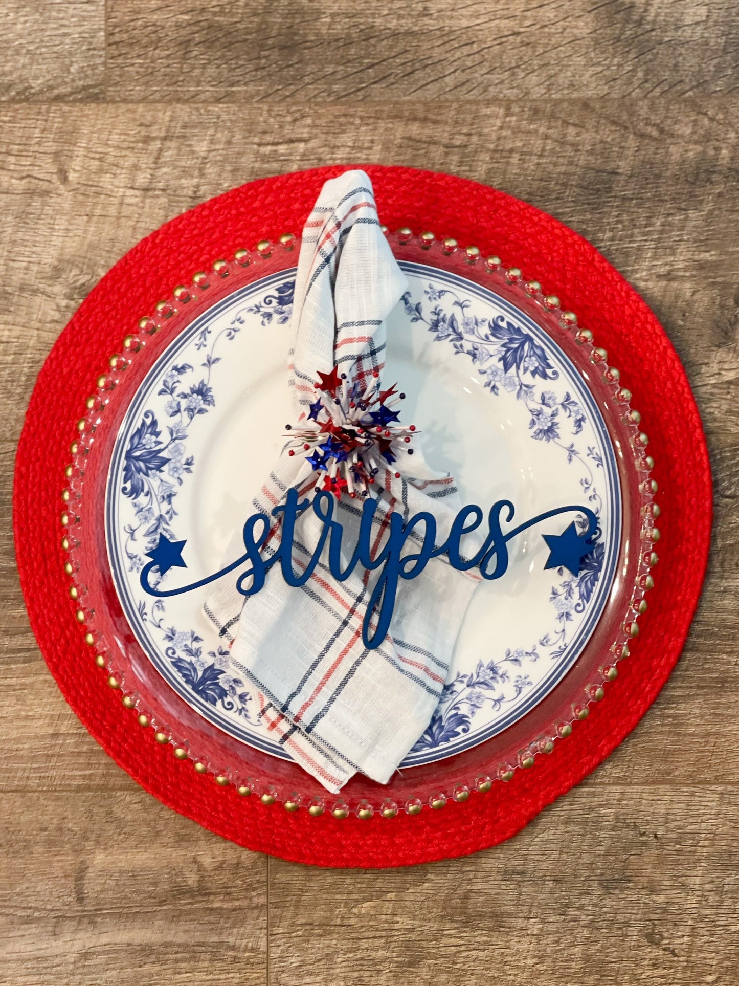 Patriotic Words - Table Word Cards - Dining Room Decor - Red White Blue - Farmhouse Table Set - 4th of July Spark - Stars and Stripes