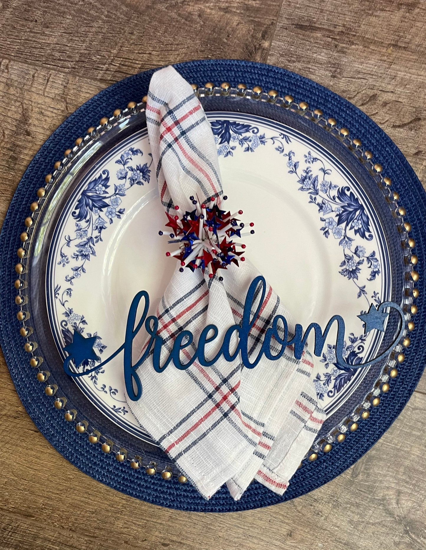 Patriotic Words - Table Word Cards - Dining Room Decor - Red White Blue - Farmhouse Table Set - 4th of July Spark - Stars and Stripes