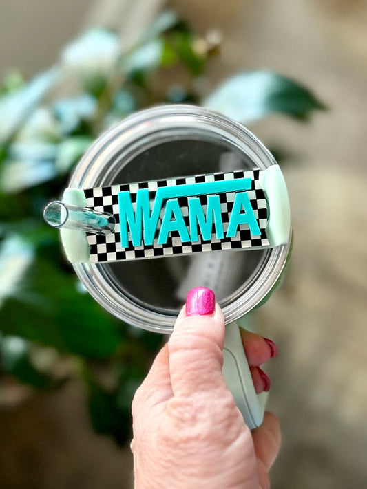 Checkered Mama Tumbler Tag for only 30oz or 40oz