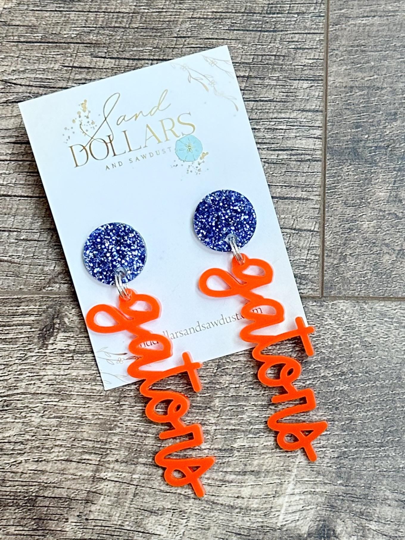 Gators Earrings Orange and Royal Blue Earrings Game Day Jewelry Gameday Accessories