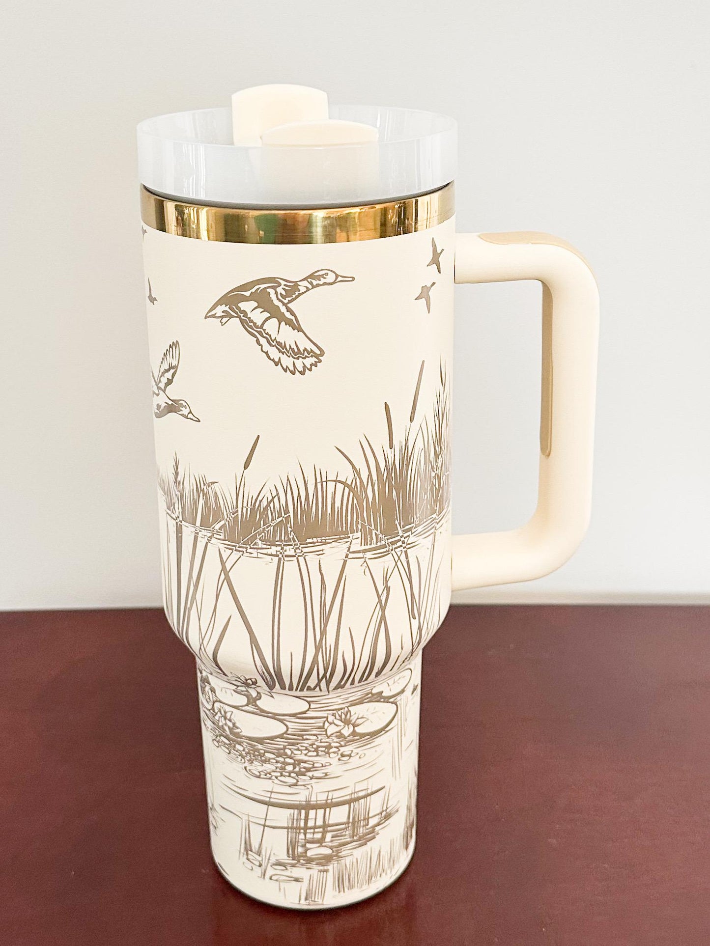 Duck Gift for Him Gift Tumbler for Duck Hunter Boyfriend Christmas Gift for Dad Tumbler Engraved Birthday 40ou Mug with Handle Personalized