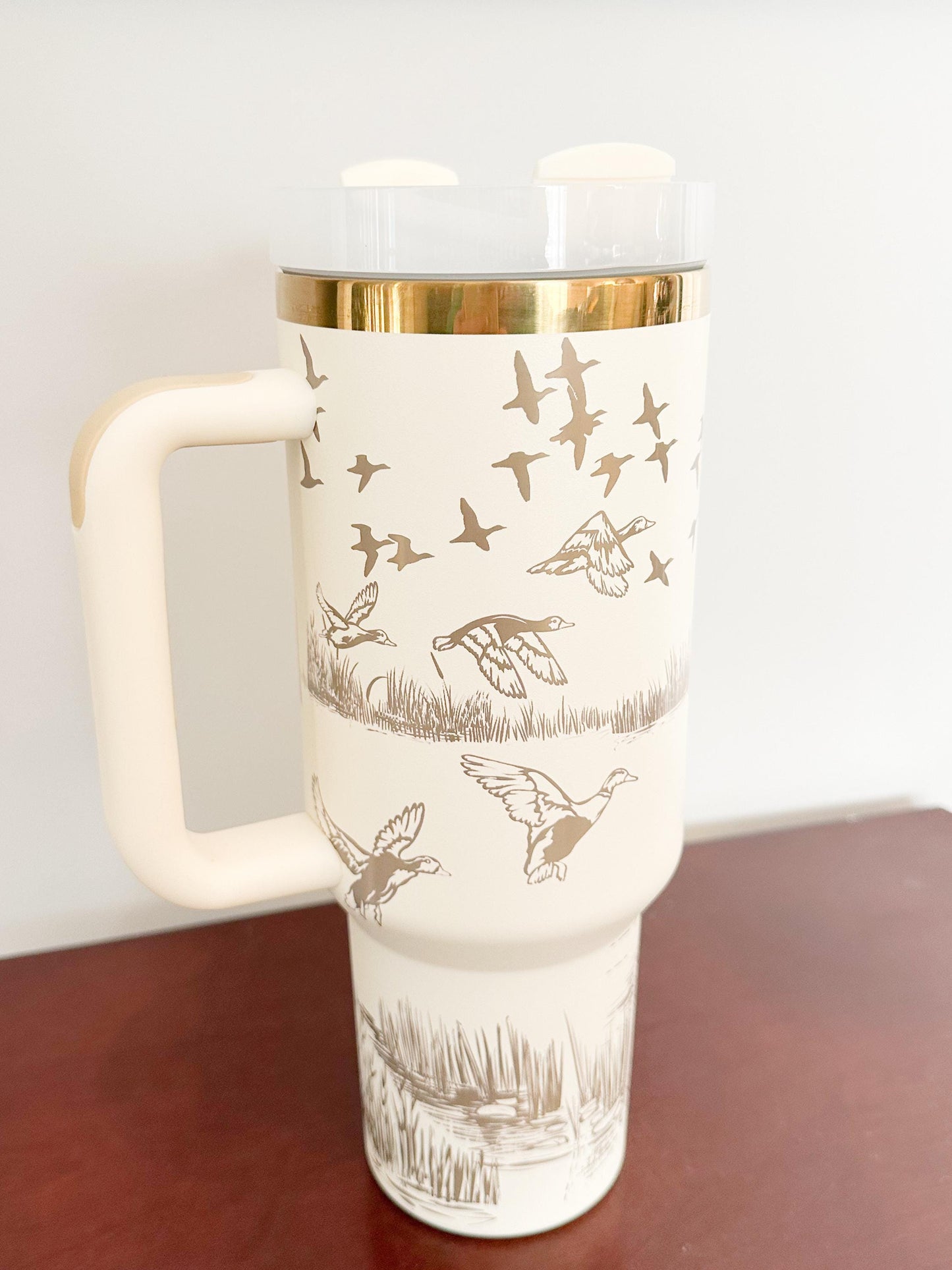 Duck Gift for Him Gift Tumbler for Duck Hunter Boyfriend Christmas Gift for Dad Tumbler Engraved Birthday 40ou Mug with Handle Personalized