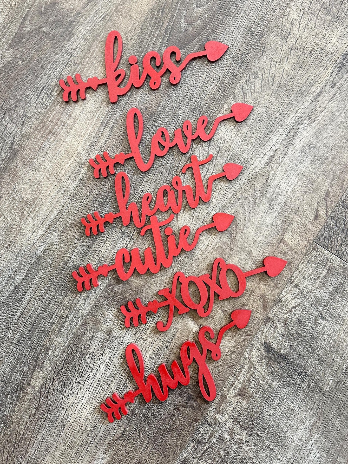 Valentine’s Gift for Her Words Table Word Cards Dining Room Decor Farmhouse Table Set Galentines Event Decor XOXO Hugs Kiss Cutie Love Heart