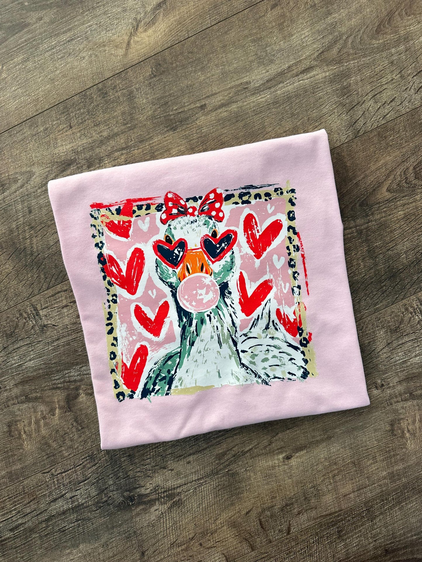 Goose Trendy Tshirt Leopard XOXO Valentines Shirt Heart Silly Goose Gift for Her Love