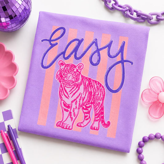 Tiger Shirt Easy Tiger Comfort Colors Shirt Retro Graphic Tee Birthday Gift for Her Graduation Gift Summer Tshirt