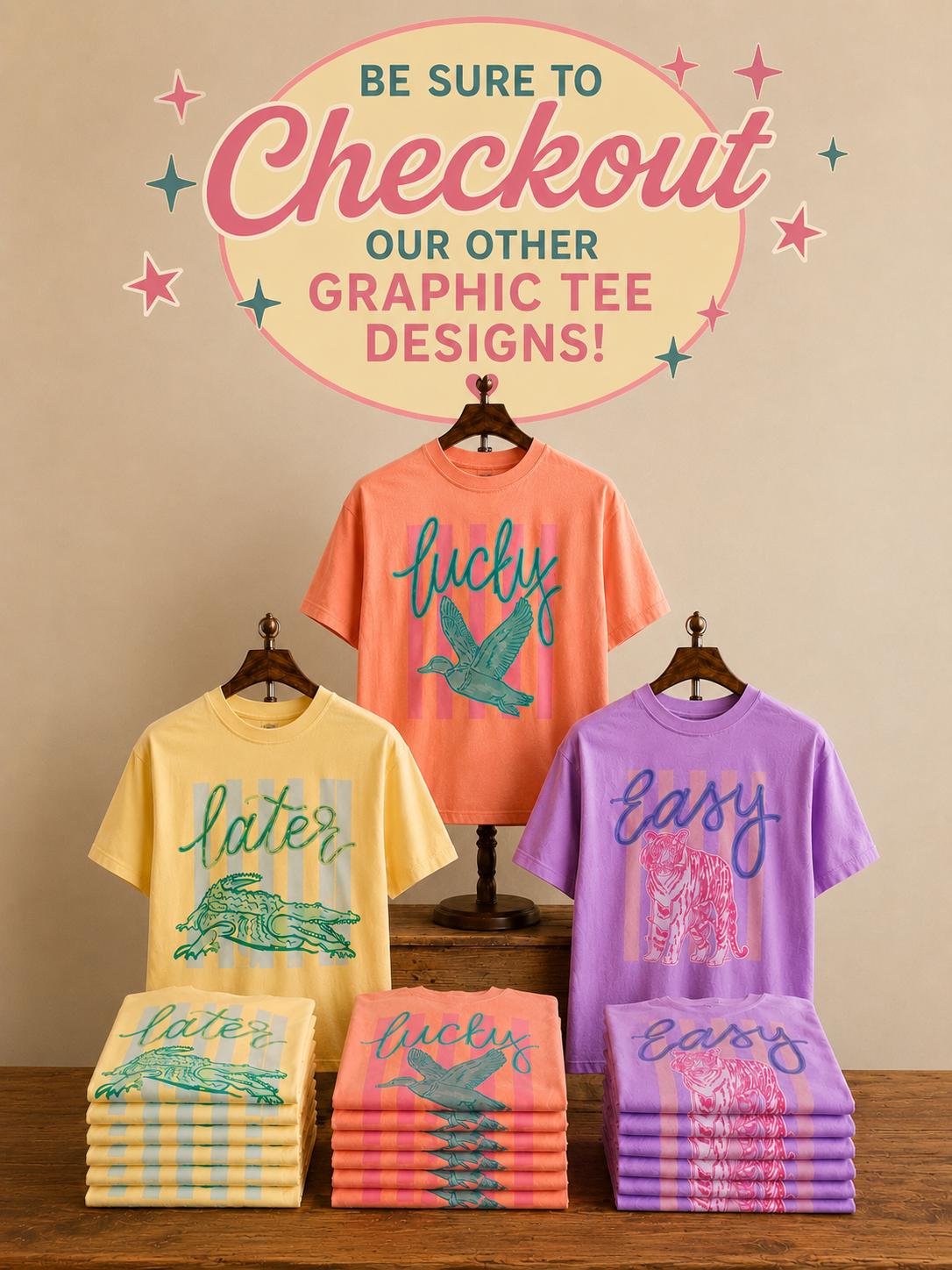 Lucky Duck Comfort Colors Shirt, Neon Cantaloupe Graphic Tee, Duck Hunting Shirt, Coastal Southern Boutique Tshirt Birthday Gift Graduation